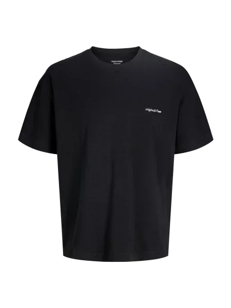 JACK & JONES Tricou JORMONTAUK / alb negru