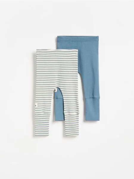 Reserved Set de 2 perechi de pantaloni din metalizat albastru