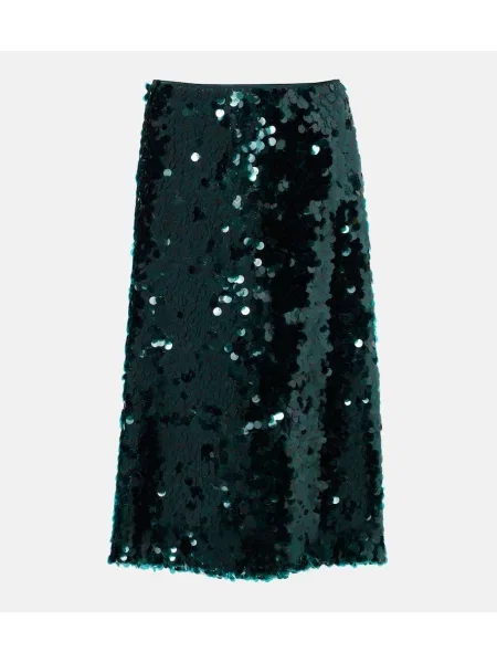 Fustă midi Vince până la genunchi verde