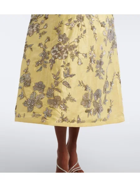 Rochie La Fuori de mătase galben