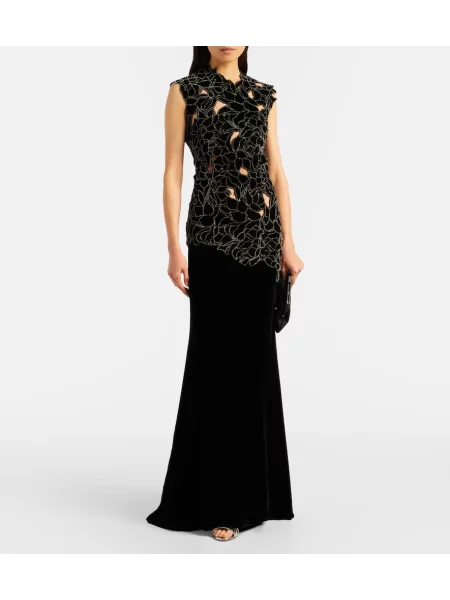 Rochie Costarellos de catifea negru