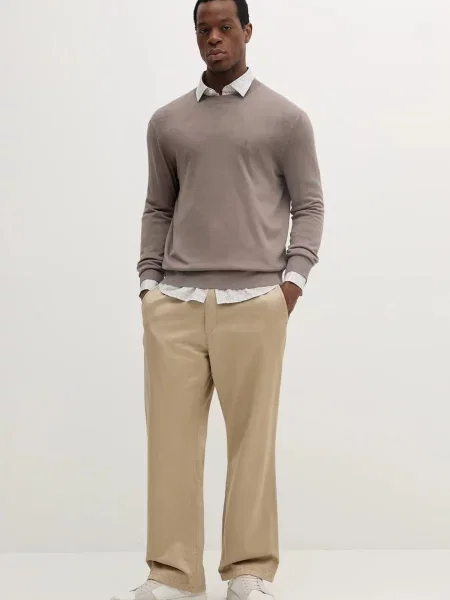 Шелковый легкий свитер Armani Exchange бежевый