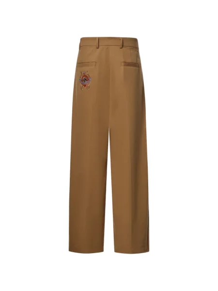 Pantaloni House Of Errors cu broderie maro