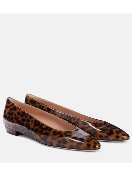 Usnjene lakirane balerinke Gianvito Rossi rumena