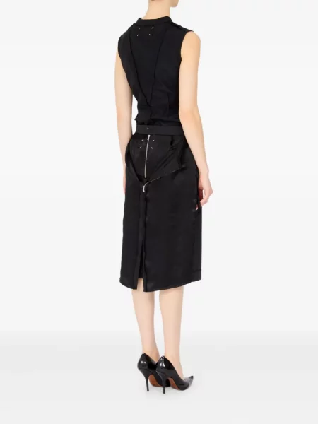 Fustă midi Maison Margiela până la genunchi gri