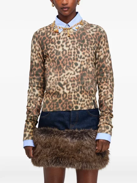 Pulover Marc Jacobs cu imagine cu model leopard maro