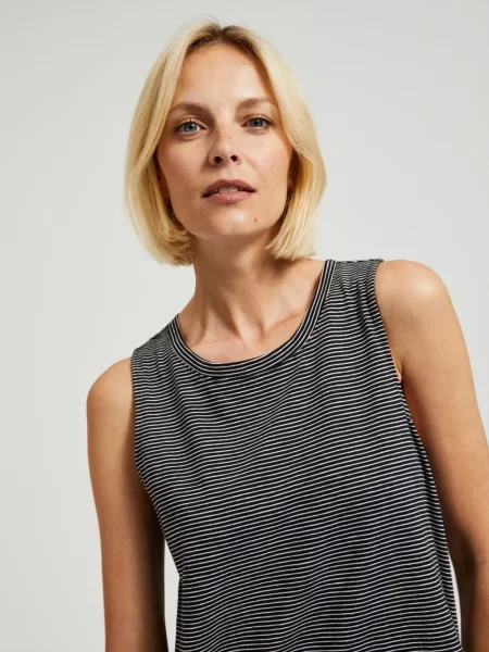 Top Moodo cu dungi negru