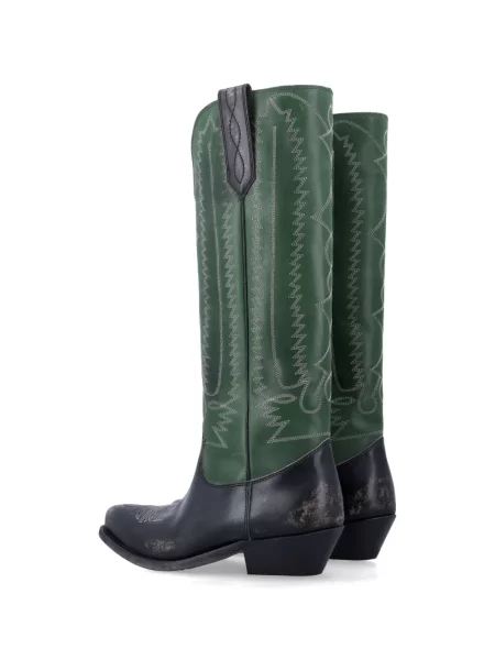 Botine Golden Goose din piele verde
