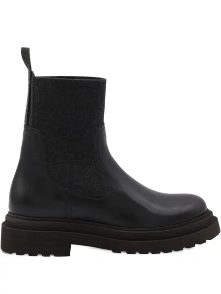 Botine chelsea Brunello Cucinelli cu platformă negru