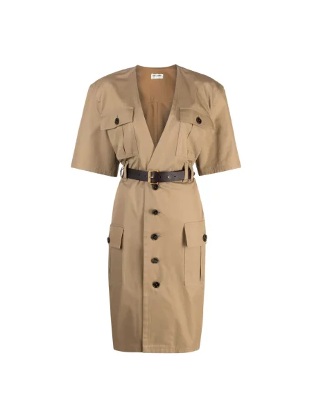 Sukienka Saint Laurent beżowa