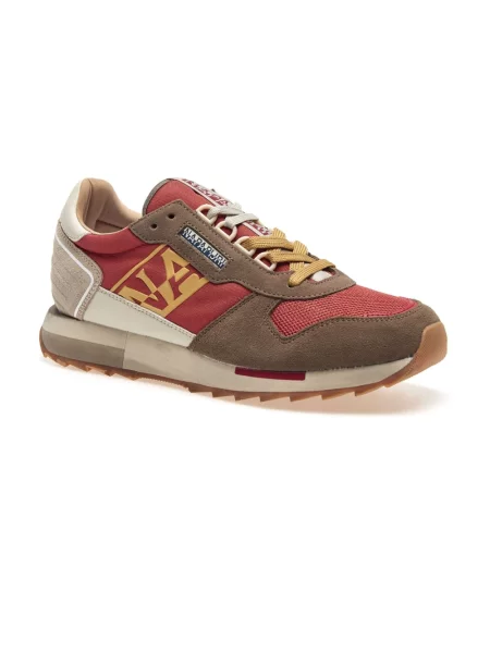 Sneakersy Napapijri sznurowane skórzane brązowe