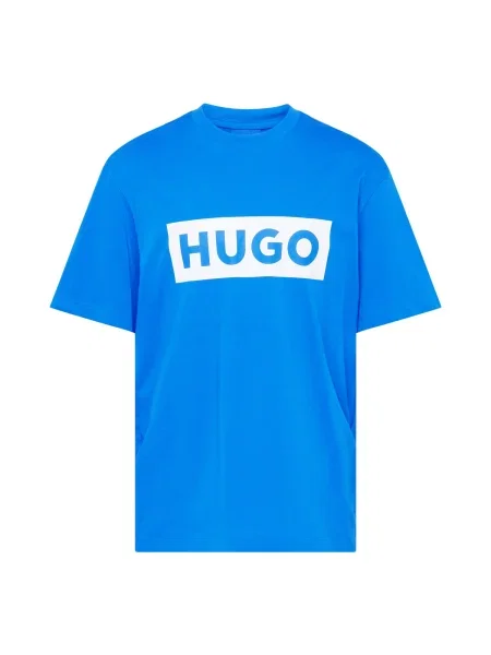 HUGO Blue Tricou Nico azur / alb albastru