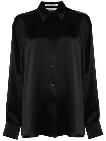 Cămașă Alexander Wang de mătase negru