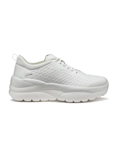 Sneakersy Geox skórzane na platformie białe
