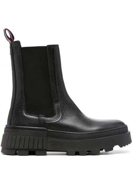 Cizme scurte Tommy Hilfiger din piele negru