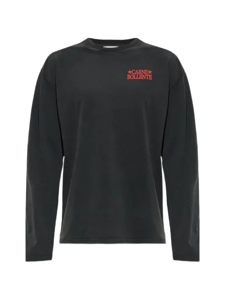 Lung tricou Carne Bollente cu imagine negru