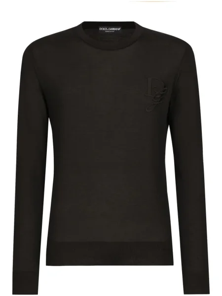 Pulover Dolce & Gabbana cu broderie negru