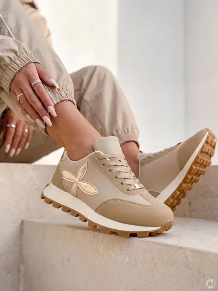 Sportowe sneakersy FLEXIMOT Dstreet beżowe