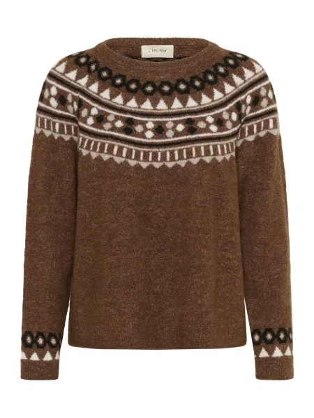 Cream Pulover CRCherrie maro deschis / maro amestecat / negru alb