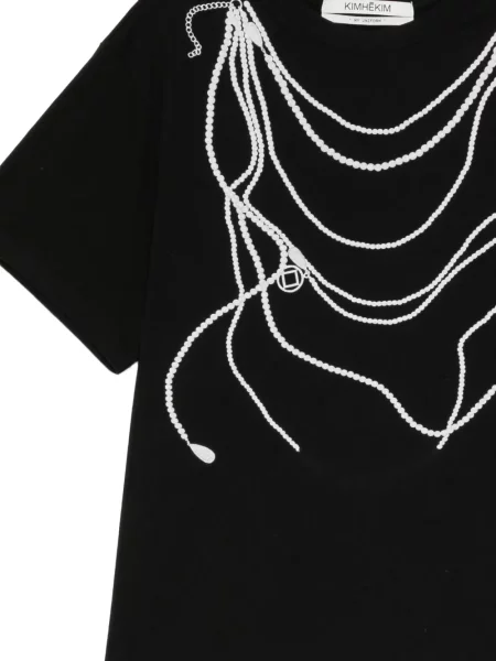 Tricou Kimhēkim cu perle negru