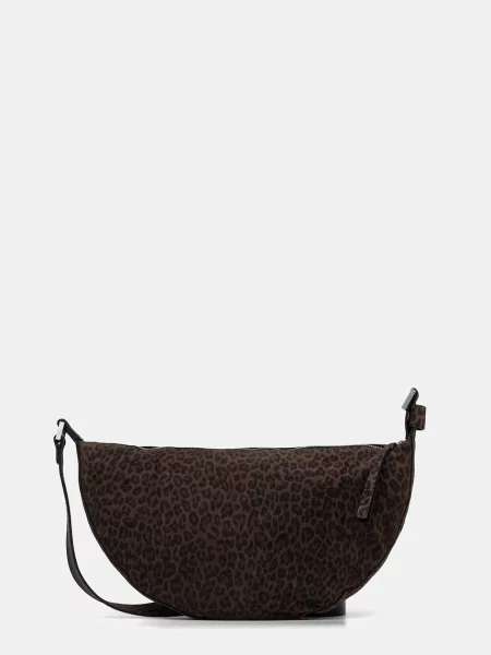 Torbica iz semiša AllSaints HALFMOON rjava