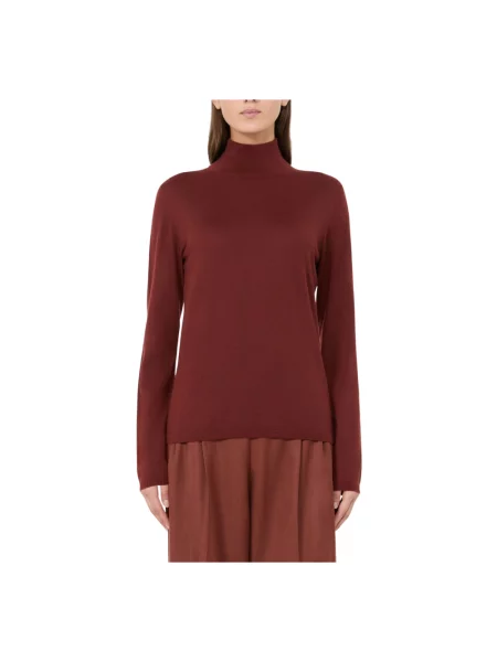 Sweter z golfem Max Mara z kaszmiru brązowy