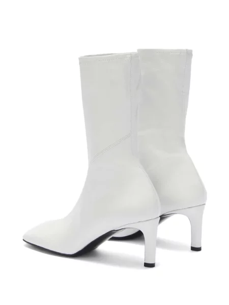 Cizme scurte Jil Sander din piele alb
