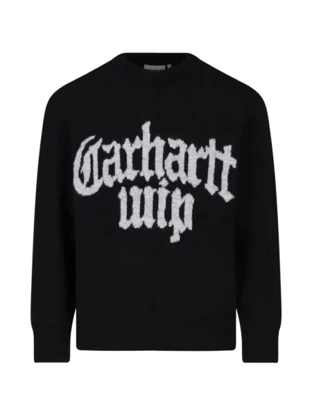 Pulover Carhartt Wip cu autograf negru