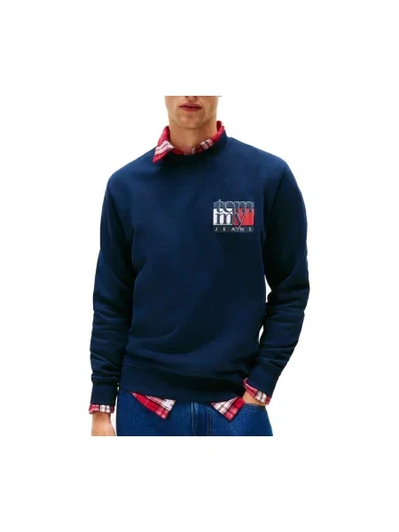 Tommy Jeans hanorac de bleumarin cu imprimeu albastru