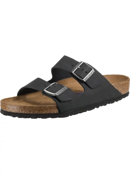 Birkenstock De piele șlapi Arizona negru