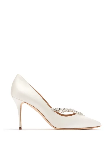Pantofi cu toc Manolo Blahnik alb