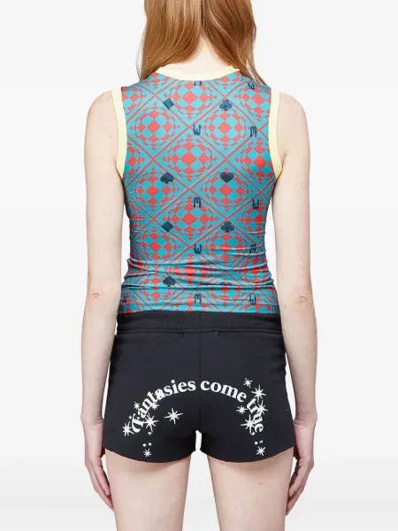 Top Maisie Wilen cu imprimeu geometric albastru