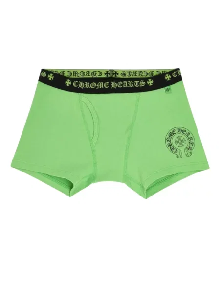 Boxerky Chrome Hearts se srdcovým vzorem s autogramem zelené
