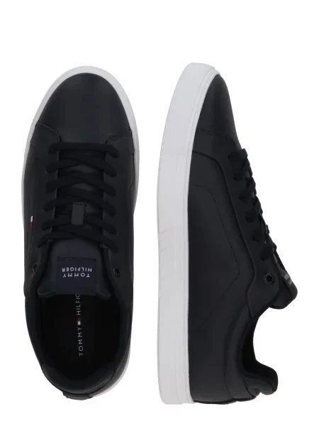 Kožené tenisky Tommy Hilfiger ICON COURT LTH FLAG ESS modrá