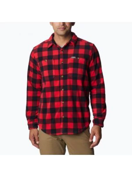 Koszula Columbia polarowa w kratkę dzwony czerwona