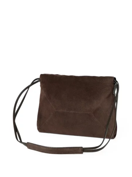 Clutch Brunello Cucinelli σουέτ καφέ