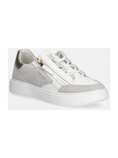 Sneakersy Twinset skórzane białe