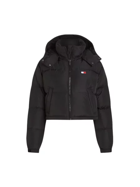 Kurtka jeansowa Tommy Jeans o skróconej długości czarna
