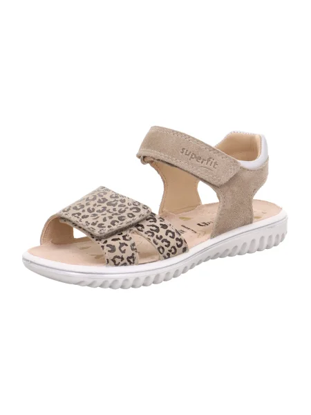 SUPERFIT Sandály Sparkle béžová / tmavě hnědá bílá