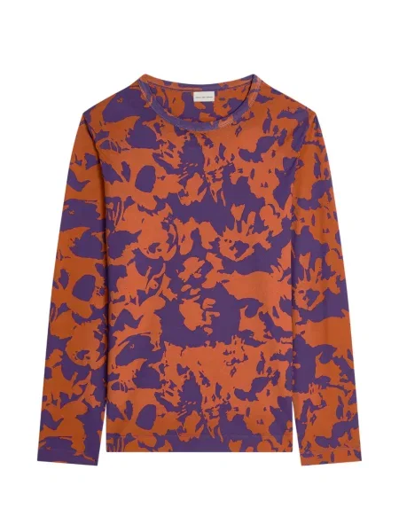 Tricou Dries Van Noten cu imagine portocaliu