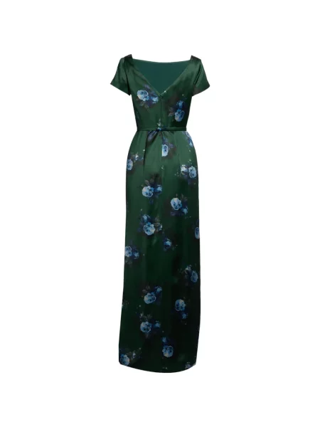 Rochie Erdem cu model floral cu imagine verde