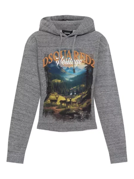 Hanorac cu glugă Dsquared2 cu imagine gri