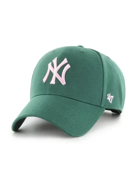 Шапка с козирка с вълна 47 brand MLB New York Yankees зелено
