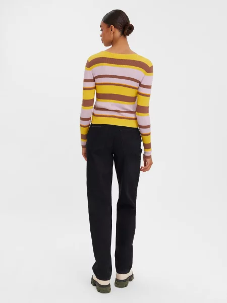 VERO MODA Geacă tricotată AURA maro / lila galben