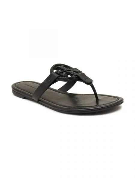 Șlapi Tory Burch din piele negru