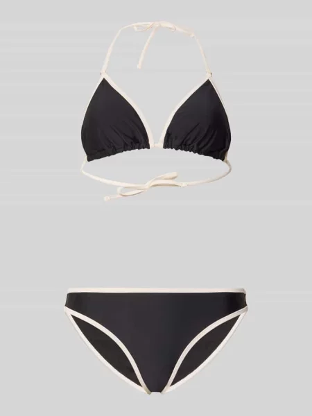 Zestaw bikini w fasonie trójkąta krój slim fit Shiwi czarne