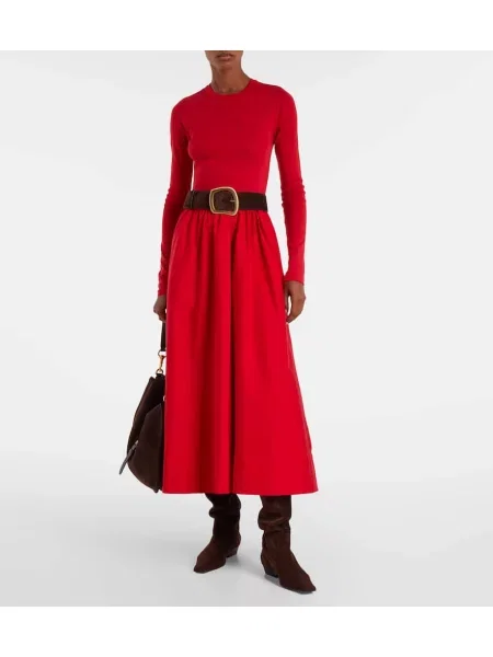 Rochie midi Polo Ralph Lauren până la genunchi de costum roșu