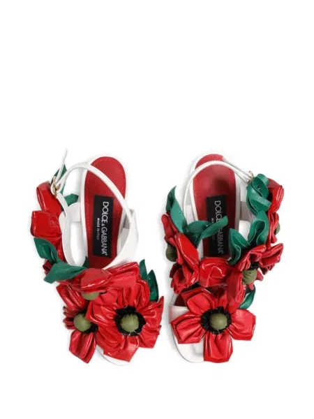 Φλοράλ σανδάλια Dolce & Gabbana με απλικέ λευκό