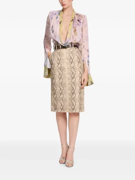 Bluză Elie Saab de mătase cu imagine roz