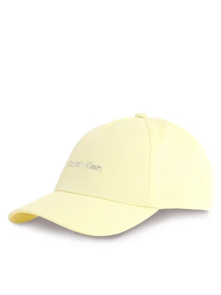 Шапка с козирка Calvin Klein с изчистен дизайн жълто
